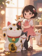 縁起物の招き猫·チャレンジ の投稿作品
