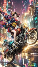 芸者× ハーレー