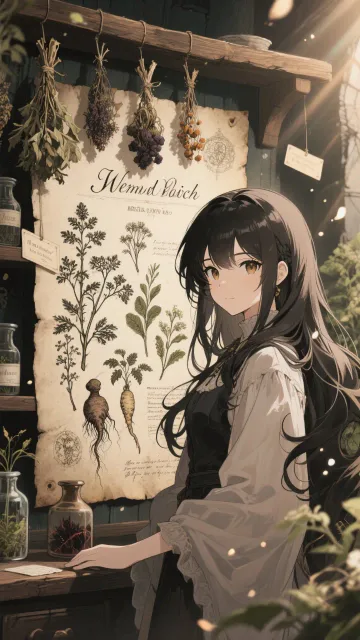Vintage botanical illustration… - 魔女の薬草園