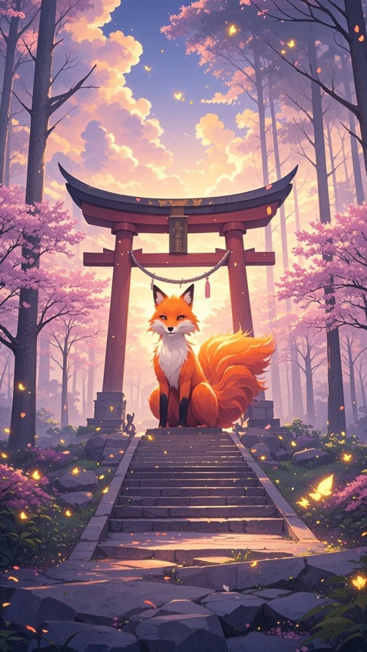 Fox Under the Torii — wutongshuさんのAIイラスト