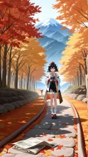 秋の山の鴉天狗