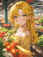 たくさんの野菜の並んでいる朝市
