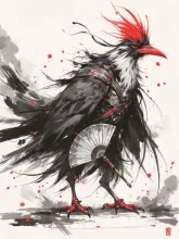 赤い鶏冠の鳥