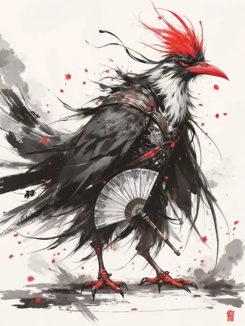赤い鶏冠の鳥