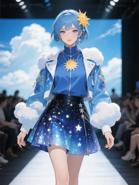 空コーデのモデル。