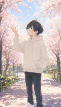 桜並木🌸。 — 征鵺さんのAIイラスト