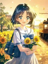 路面電車と制服少女·ノスタルジックな夏 の投稿作品