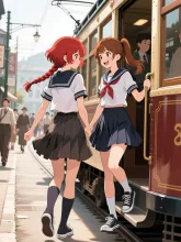 双子と時間を旅する路面電車