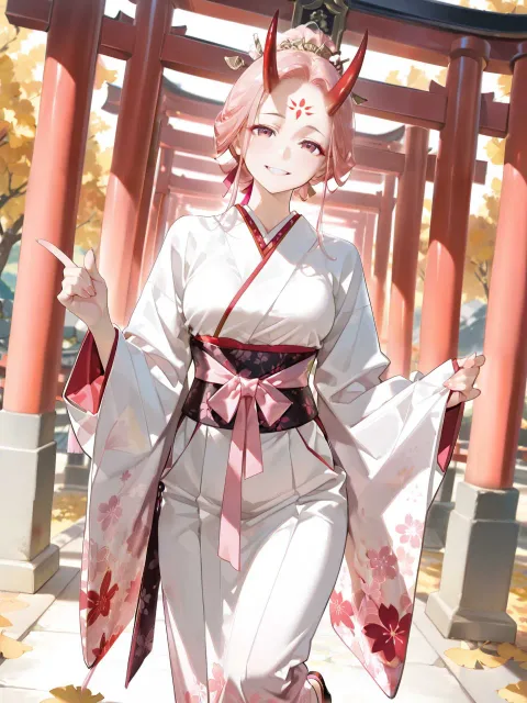 優しく微笑む鬼の姫