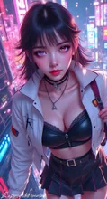 A cyber style schoolgirl