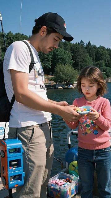 Anime Punk Steam Fisherman Bait Hook Teach Kid Warm