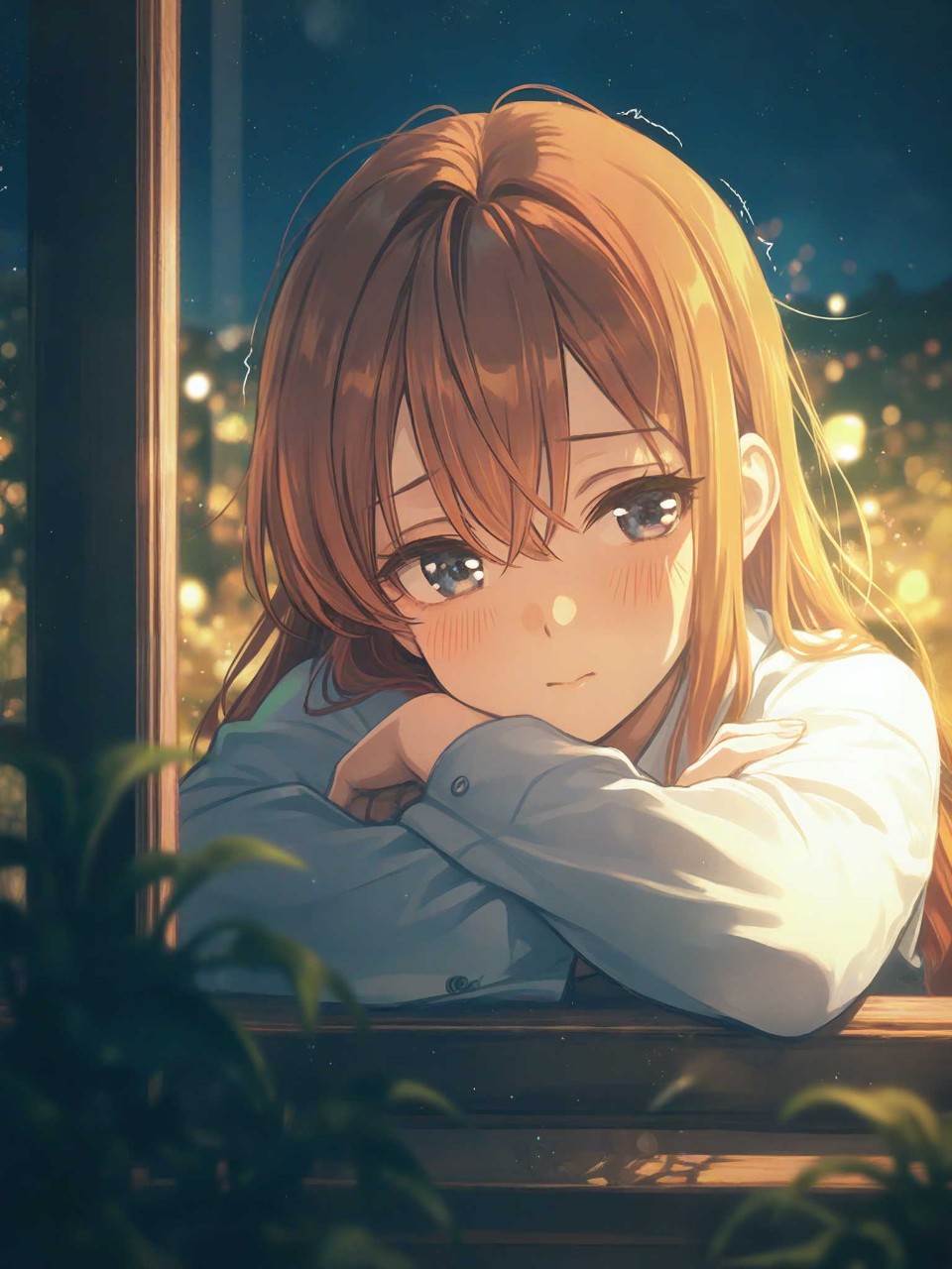寂しそうだ — かあかあさんのAIイラスト