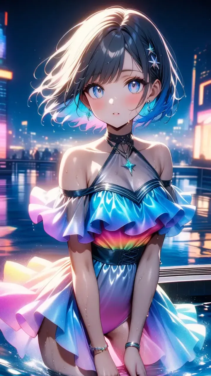 E　泡沫のネオンブルー