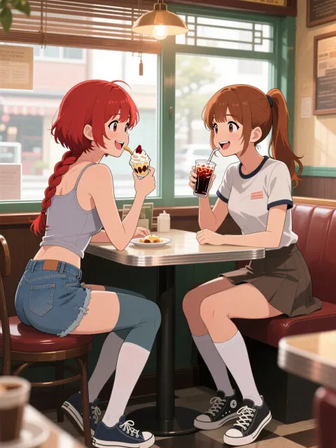 双子とレトロ喫茶
