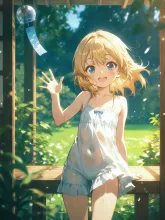 残暑見舞い·うちわ揺れる縁側 の投稿作品