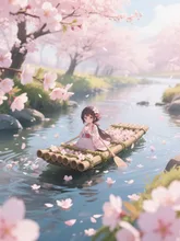 桜日和　筏にて