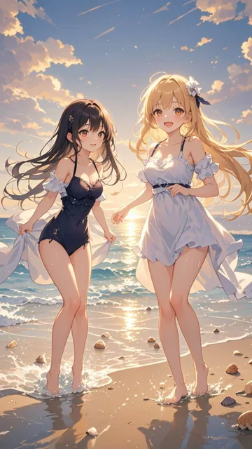 美女達が海辺で遊んでいる - 🌟イベント 第117弾