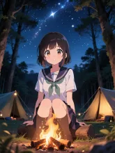 林間学校·焚き火を囲む夜 の投稿作品