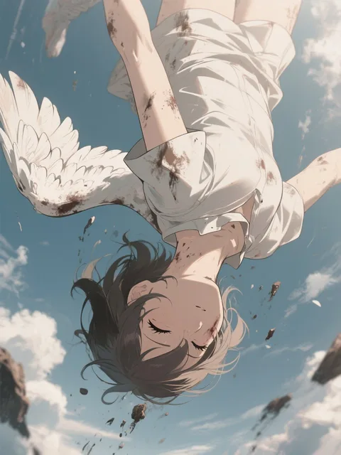 翼をもがれて堕ちてく天使。