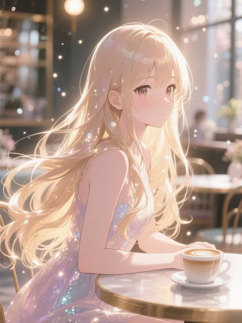 a beautiful long-haired girl… - きらめくカフェ