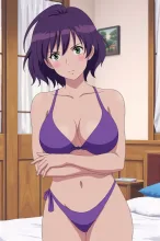 紫ビキニのお姉さん — ネガダークネスさんのAIイラスト