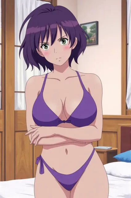 紫ビキニのお姉さん
