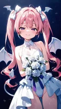 純白ウエディングドレス小悪魔