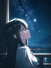 六月の星月夜③ — 星空イラストのAIイラスト｜SUPPART