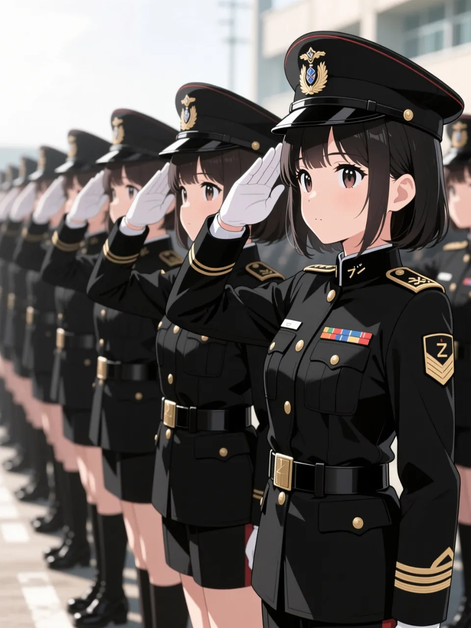 整列!敬礼!