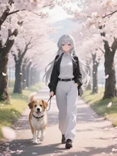 犬と朝の散歩·チャレンジ の投稿作品
