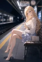 終電待ち·ホームの白い光 の投稿作品