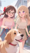 仲良し2人の朝の散歩