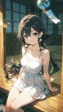 縁側の浴衣美人·夏の夕涼み の投稿作品