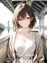 心地よい風にあたる女性