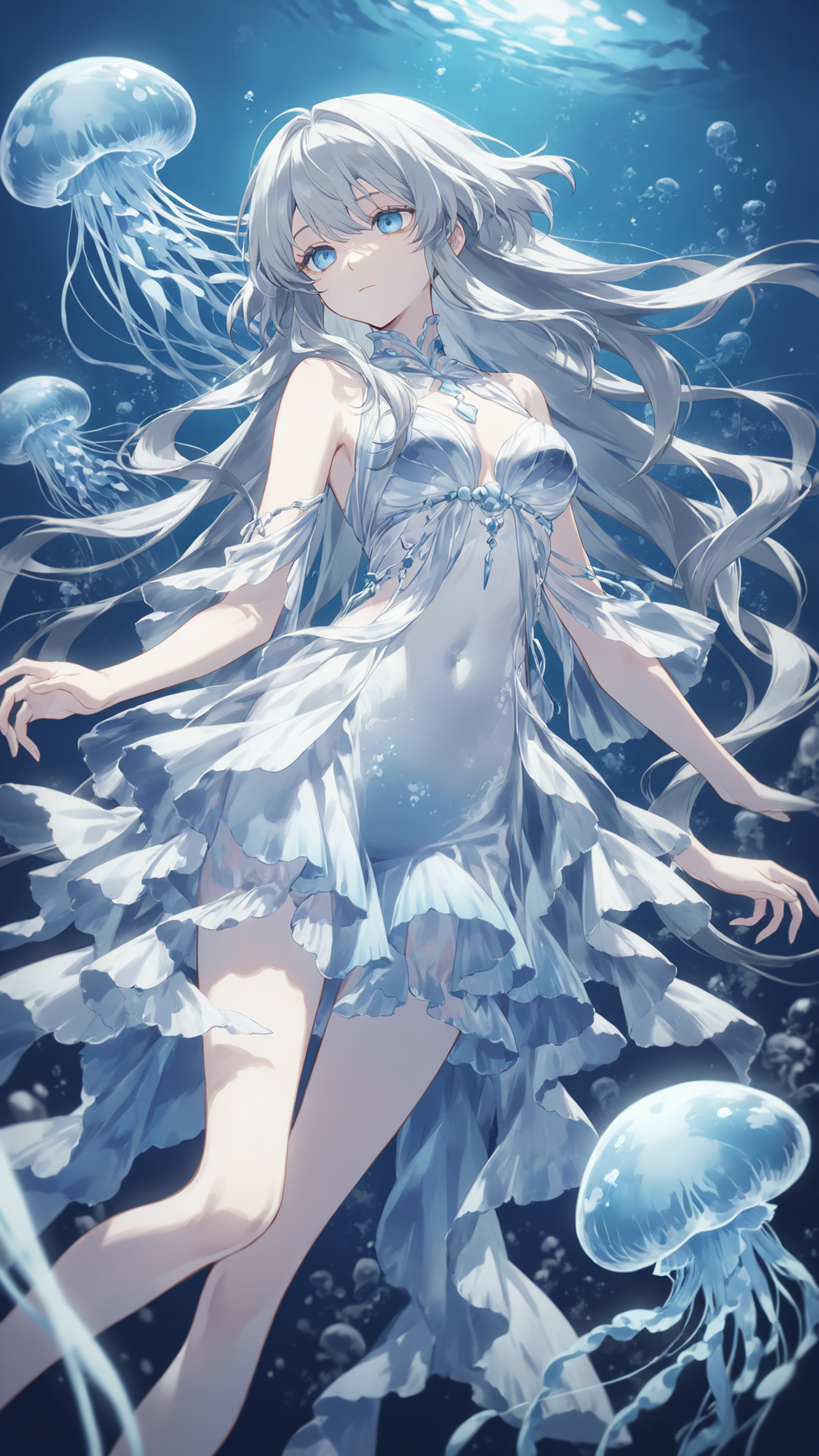 「　クラゲ　」 — 白華【はっか】さんのAIイラスト