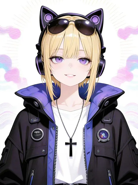 wearing cat ear headphones
