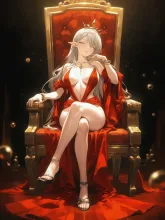 玉座の女王様 — そばかすさんのAIイラスト