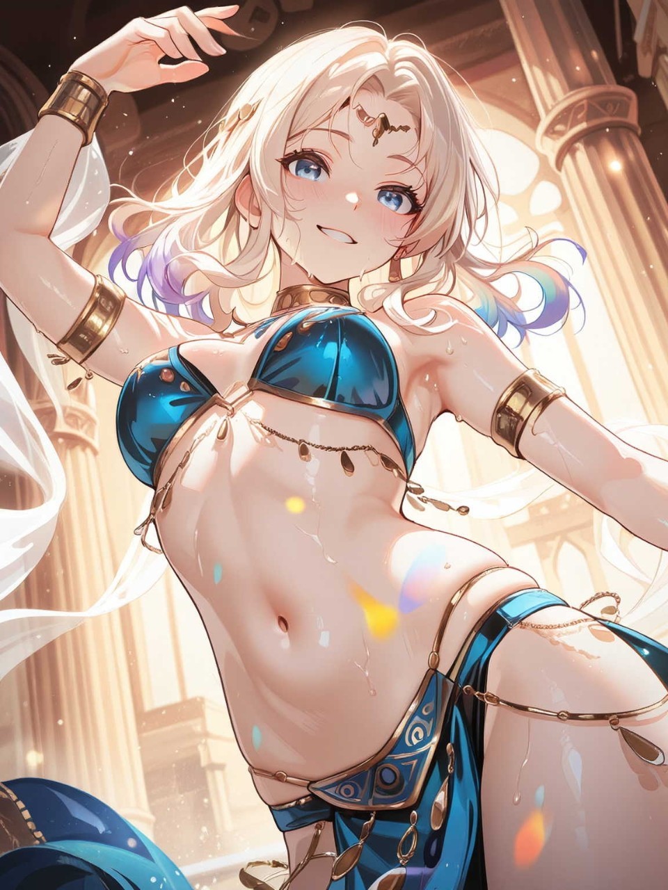 飛び散る汗さえも魅惑的な踊り子。 — レッドムーンさんのAIイラスト