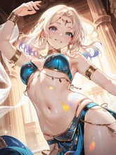 飛び散る汗さえも魅惑的な踊り子。 — レッドムーンさんのAIイラスト