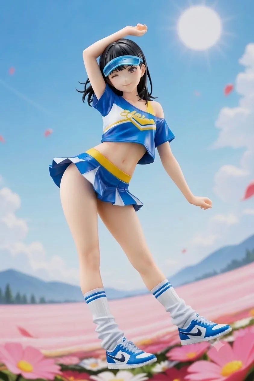 風と花吹雪とチアガール…フィギュア…黒