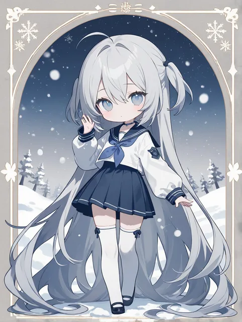 ちびキャラの白髪