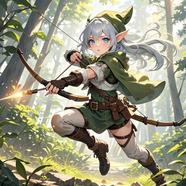 A beautiful elf girl with…