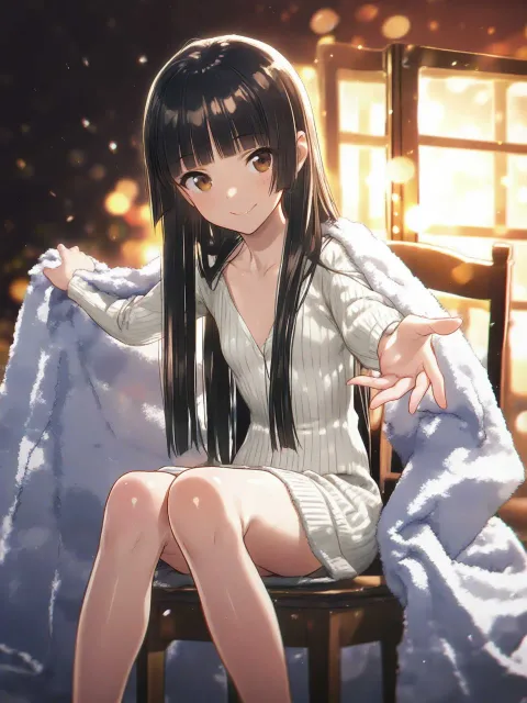 highres、absurdres - ひざ掛けの下