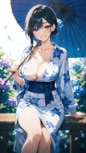 紫陽花と和傘·初夏チャレンジ の投稿作品