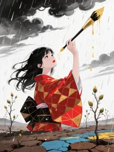 雨よ降れ！ — PONJINさんのAIイラスト
