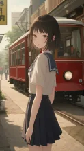 制服と路面電車 .1252