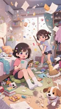 おねえちゃん！掃除しようよ！！