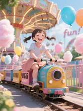 画像生成チャレンジ·電車に乗る少女 の投稿作品
