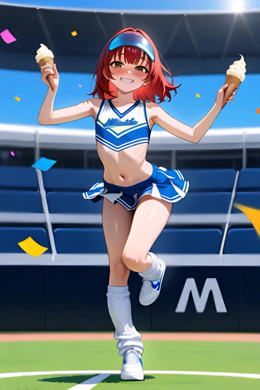 ソフトクリームとジャンピング・チアガール！…赤