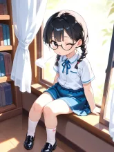 沙也加「あ、ここ少し涼しい……」 — 委員長イラストのAIイラスト|SUPPART